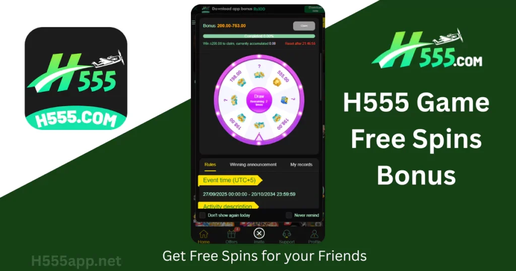 H555 Game Free Spin Bonus
